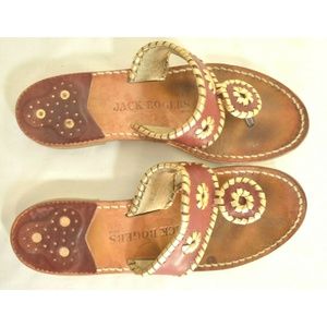 Jack Rogers sandals SZ 7 wine brown Palm beach Nav